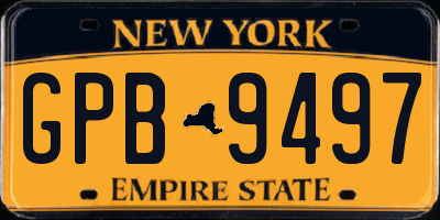 NY license plate GPB9497