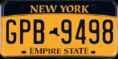NY license plate GPB9498