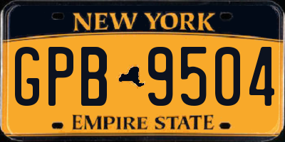NY license plate GPB9504