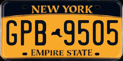NY license plate GPB9505