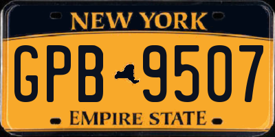 NY license plate GPB9507