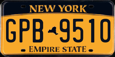 NY license plate GPB9510