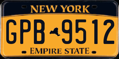 NY license plate GPB9512
