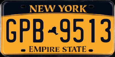 NY license plate GPB9513