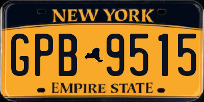 NY license plate GPB9515