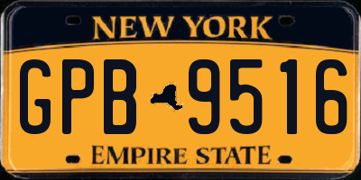 NY license plate GPB9516