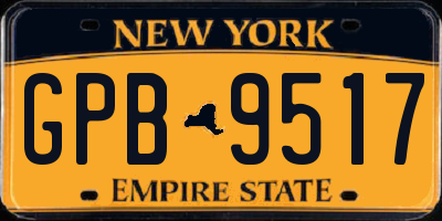 NY license plate GPB9517