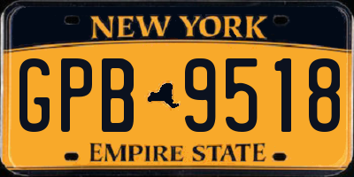 NY license plate GPB9518
