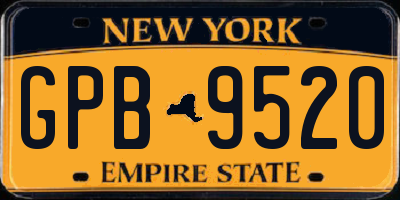 NY license plate GPB9520