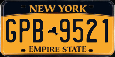 NY license plate GPB9521