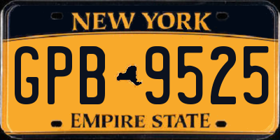 NY license plate GPB9525