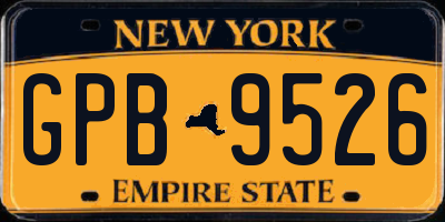 NY license plate GPB9526