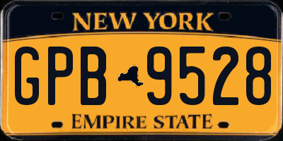 NY license plate GPB9528