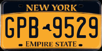 NY license plate GPB9529