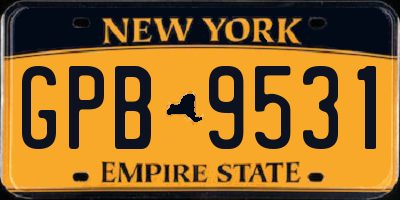 NY license plate GPB9531