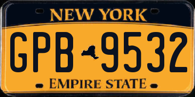 NY license plate GPB9532