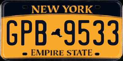NY license plate GPB9533