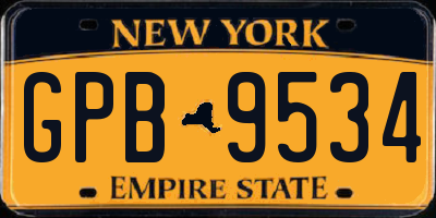 NY license plate GPB9534