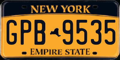 NY license plate GPB9535