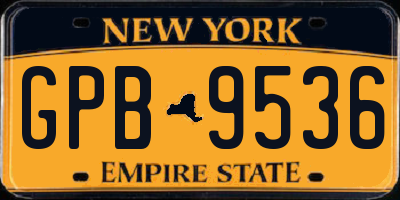 NY license plate GPB9536