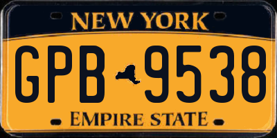 NY license plate GPB9538