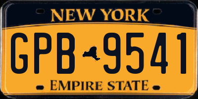 NY license plate GPB9541