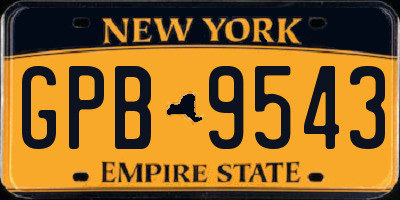 NY license plate GPB9543