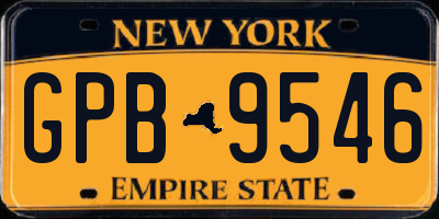 NY license plate GPB9546