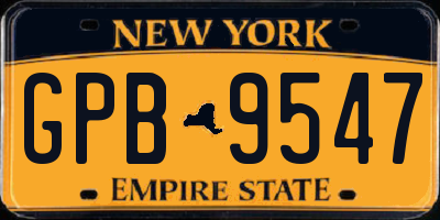 NY license plate GPB9547