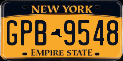 NY license plate GPB9548