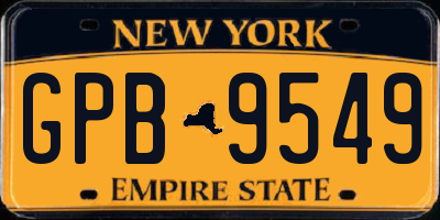 NY license plate GPB9549