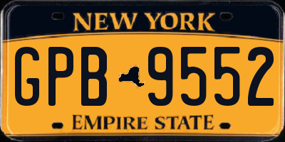 NY license plate GPB9552