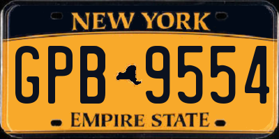 NY license plate GPB9554