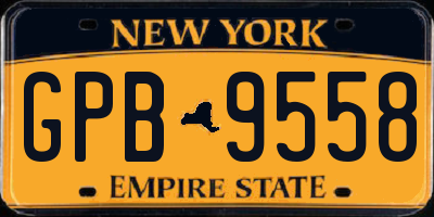 NY license plate GPB9558