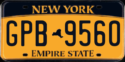 NY license plate GPB9560
