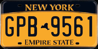 NY license plate GPB9561