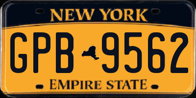 NY license plate GPB9562