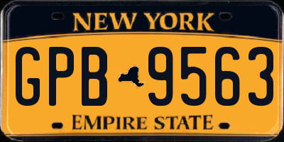 NY license plate GPB9563