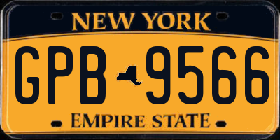 NY license plate GPB9566