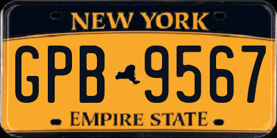 NY license plate GPB9567