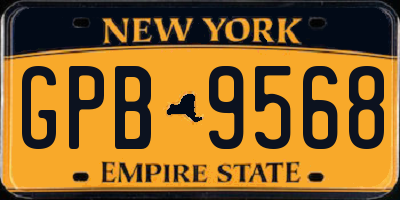 NY license plate GPB9568