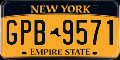 NY license plate GPB9571