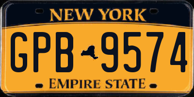 NY license plate GPB9574
