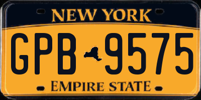NY license plate GPB9575