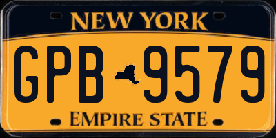 NY license plate GPB9579