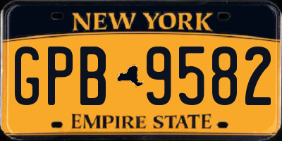 NY license plate GPB9582