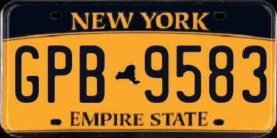 NY license plate GPB9583