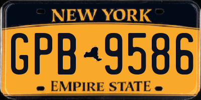 NY license plate GPB9586