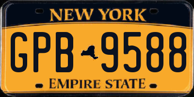 NY license plate GPB9588