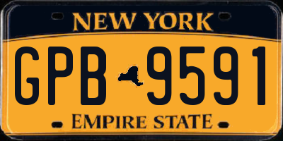 NY license plate GPB9591